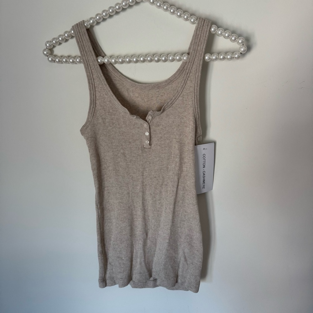 St George cotton cashmere brown tank
